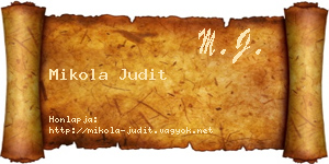 Mikola Judit névjegykártya